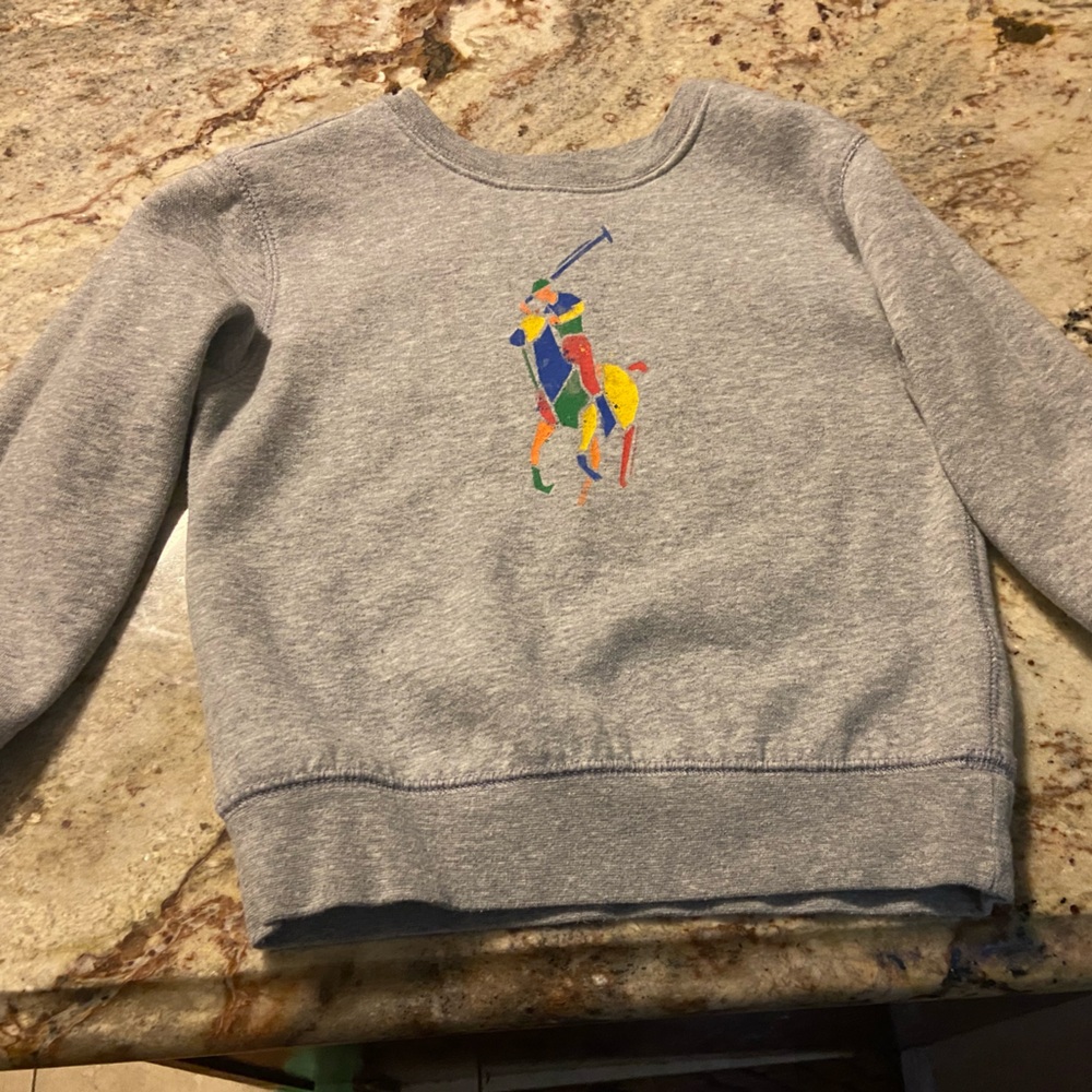 Polo by Ralph Lauren Heather Gray Sweatshirt with Multicolor Logo
